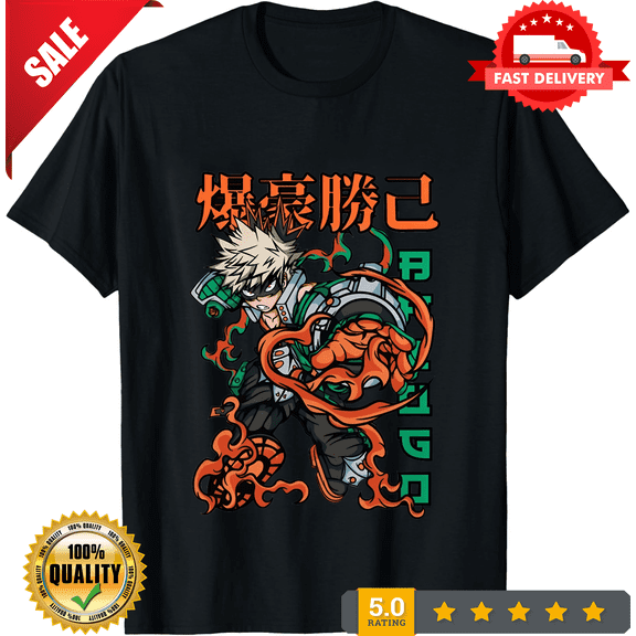 Reprint Rare Katsuki Bakugo T-Shirt, My Hero Academia Tee, Anime Gift Shirt, Unisex Cotton, ULTRA LIMITED-TH75355