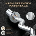 thumbnail image 3 of 47" EZ Curl Weight Lifting Bar, Barbell Bar for Biceps, Triceps, Back and Leg Muscle Group Exercise, Chrome Home Gym Weight Bar with 2 Spring Collars for 2 Inch Weight Plates, 3 of 8