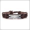 thumbnail image 5 of Fashion Cross Tag Leather Bracelet, Leather Bracelet, Brown Rope Link Bracelet, 5 of 5