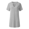 thumbnail image 3 of CIENVNSTG Summer Dresses for Women 2026 V-Neck Short Sleeve Casual Sundresses T-Shirt Dress Side-Slit Casual Dress M, 3 of 7