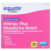 EQ Severe Allergy Plus Headache Relief Medicine - 20 Count