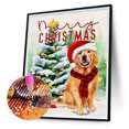 thumbnail image 2 of Cuadros Decorativos Árbol de Navidad Perro 5D Kits de pintura de diamantes DIY Decoración de taladro redondo completo (WT1497) Likrtyny embutido en tela, 2 of 8