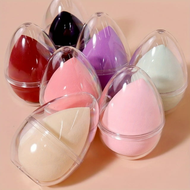 1pc Premium Hydrophilic PU Makeup Sponge with Storage Box - Dual-Use, Flawless Blending for Liquid, Powder, Cream Foundation - Unscented, Suitable for Normal Skin