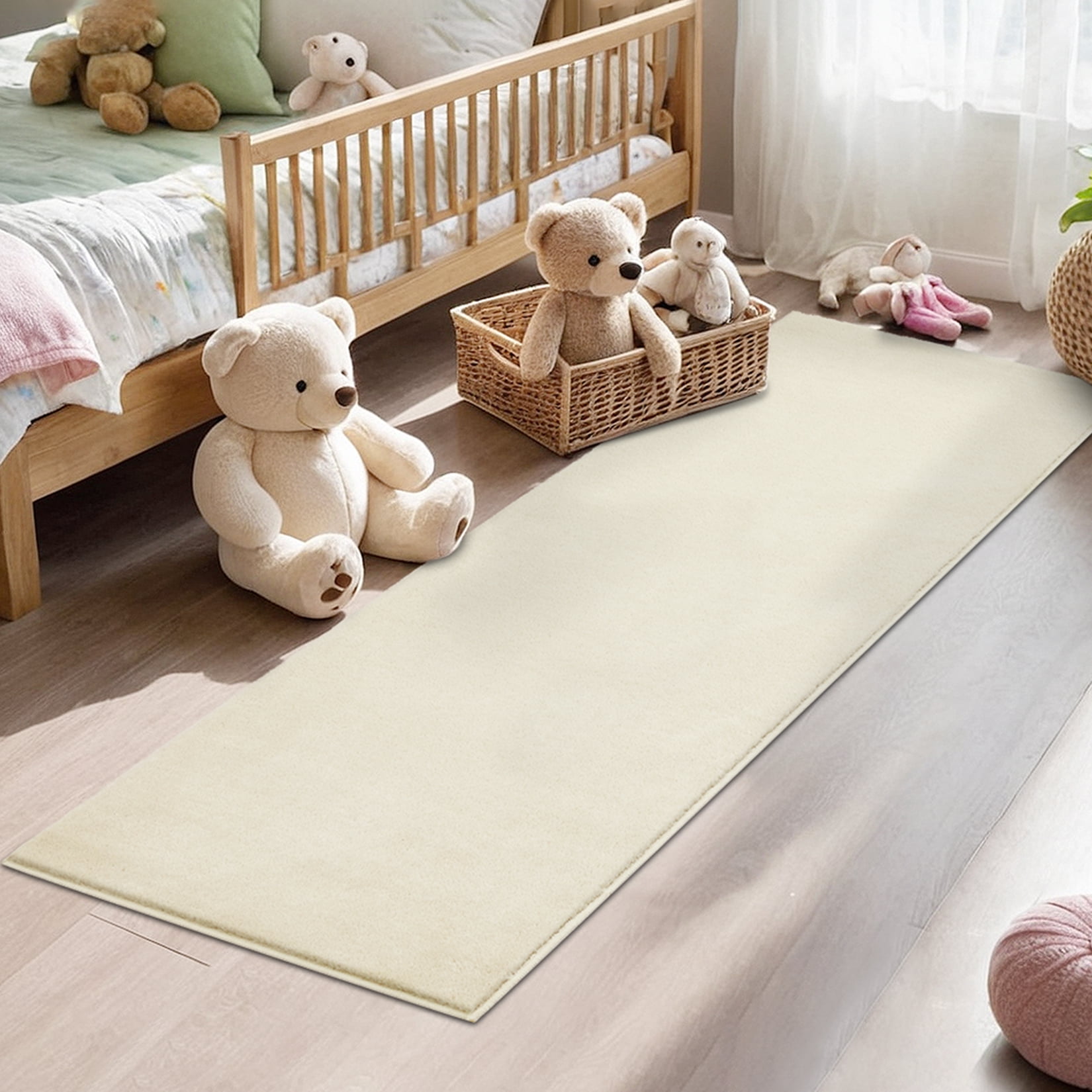 Memoryfield 2'x6' Fluffy Runner Rugs, Ultra Soft Area Rug, Non Slip Carpet for Hallway Kitchen Entryway, Off-White