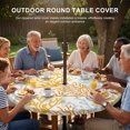 thumbnail image 2 of Round Outdoor Tablecloth with Umbrella Hole and Zipper, Orange Gray Coral Coastal Fitted Table Cover with Elastic Edge for 36-44 Inch, Summer Beach Seaside Nautical Waterproof Patio Tablecoths, 2 of 9