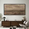thumbnail image 4 of Large Framed Canvas Print Vintage Ocean Waves Under Moody Sky - Classic SeascapeWall Art Decorative Ready to Hang Painting for Living room Bedroom 60x30 inches Black Frame, 4 of 9