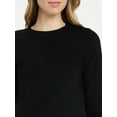 thumbnail image 4 of Time and Tru Women's Slim Crewneck Tee with Long Sleeves, Sizes XS-XXXL, 4 of 5