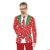 Faux Real Men's Ugly Christmas Suit & Tie T-Shirt Costume - Size Large