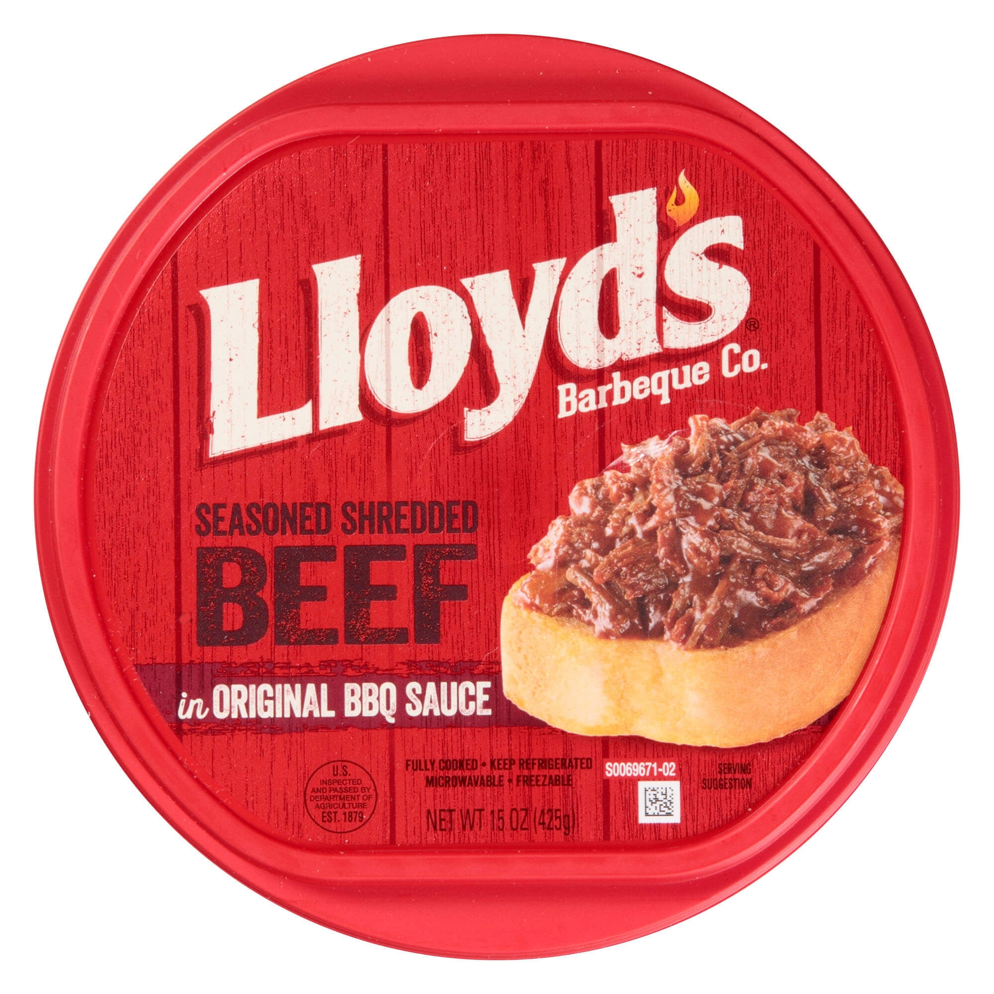 Lloyd’s Seasoned Shredded Beef in Original Barbecue Sauce; Fully Cooked
