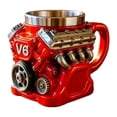 thumbnail image 3 of Taza de café con motor V6, reutilizable, regalo único de inauguración de casa, taza de café roja para cafetería, hogar, oficina, buffet, festivales, 3 of 7