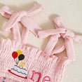 thumbnail image 4 of Hienoo Newborn Girls Summer Smocked Mesh Romper Dress with Headband Set Casual Outfits, 4 of 5