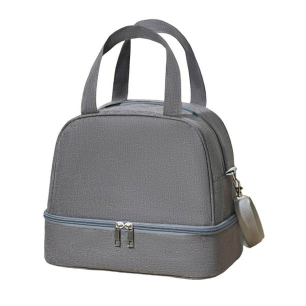 Bolsa de almuerzo aislante de doble capa de gran capacidad | Contenedor Bento Impermeable | Refrigerador portátil impermeable para picnic | Organizador térmico para almacenamiento de alimentos