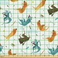 thumbnail image 2 of Ambesonne Dog Fabric by the Yard Upholstery, Hungry Funny Flying Dogs, 10 Yards, Slate Blue Ginger, 2 of 5