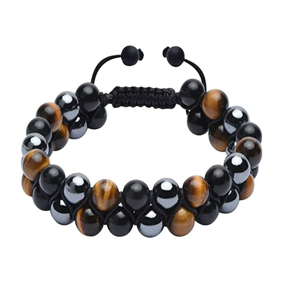 SDJMa Bead Chakra Bracelets for Men and Women, Double-layered Healing Yoga Crystals Beaded Bracelet, Natural Stone Mens Bracelet for Meditation, Relax Anxiety
