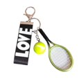 thumbnail image 2 of Llavero con forma de raqueta de tenis, regalo para Año Nuevo, San Valentín, bolso, mujeres y hombres. Verde negro, 2 of 9