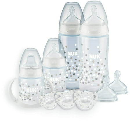 NUK First Choice Smooth Flow Anti-Colic Bottle Newborn Gift Set, 0  Months