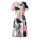 thumbnail image 5 of Moda mujer Casual Sexy cuello en V estampado verano manga corta Botton Mini vestido Fridja  bnh5098, 5 of 6