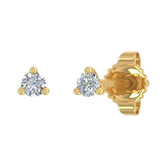 0.05 Carat 3-Prong Diamond Stud Earrings in 14K Yellow Gold