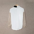 thumbnail image 4 of Zoeecloth Women Shirts Tops V Neck Long Sleeve Block Splicing Casual Shirts Loose Basic Tunic Shirts S-XXL, 4 of 10