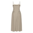 thumbnail image 5 of Gspmoly Robes d'Été pour Femmes 2025, Mode Féminine Couleur Unie Style Boho Bretelles Réglables Robe à Bretelles Col Rond Robes Formelles d'Été Soldes, 5 of 5