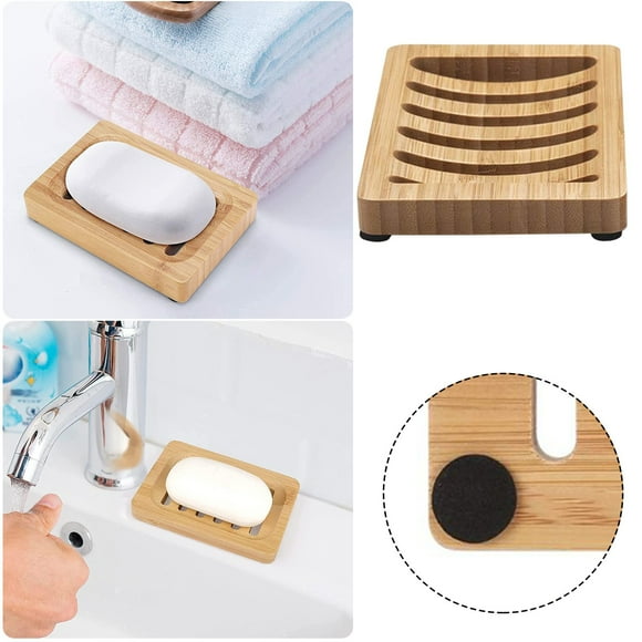 DHGDJ54G Wooden Soap Dish For Shower Bathroom Soap Dish Holder For Shower Kitchen Wooden Soap Dish For Bathroom Snow Dessert Microban24 Stone Poultice Stain Remover
