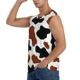 thumbnail image 3 of Balery Brown Black Cow Men's Sleeveless Muscle Shirts Workout Tank Top, Moisture Wicking, Odor Protection-XX-Large, 3 of 8