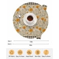 thumbnail image 6 of 15 Inch Round Placemats Set of 6, Spring Daisy Non Slip Heat Insulation PP Table Mats, Country Vintage Yellow White Floral Leaf Plaid Washable Place Mats for Kitchen Dining Party Table Decor, 6 of 7