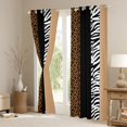 thumbnail image 3 of Manfei Zebra Cheetah Print Black Out Curtains, Geometric Stripe Curtains Pack of 2 (42x63 Each), Brown White Black Aesthetic Bedroom Curtains for Girls, Luxury Bedroom Decor, 3 of 6
