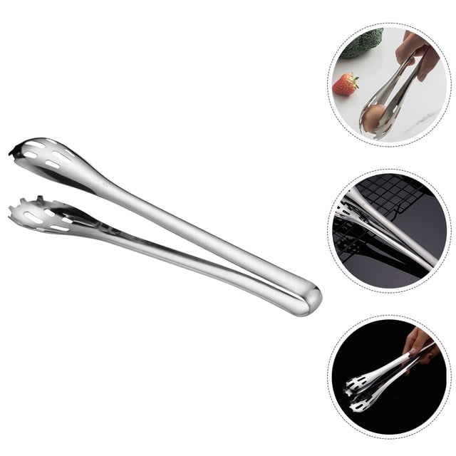 unbranded Pinzas Para Cocina De Acero Inoxidable Para Asar Y Servir Con Compacto Plateado