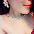 thumbnail image 2 of ievspot 1 Pcs Rhinestone Necklace Jewelry Silver Crystal Wide Choker Necklace Sparkly Collar Necklaces Prom for Women, 2 of 6