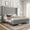 Grey, variant on VANACC Queen Platform Bed Frame 61.4" Handmade Headboard Velvet Tall Upholstered Bed Deep Button Tufted/No Box Spring Required/Wood Slat Support/Easy Assembly/Black