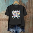 thumbnail image 4 of Otvok Women's Graphic T Shirts Short Sleeve Plaid Bunny Print Tops Summer 2026 Loose Fit Casual Tee Clothes Fashion Outfits Blouse, 4 of 6
