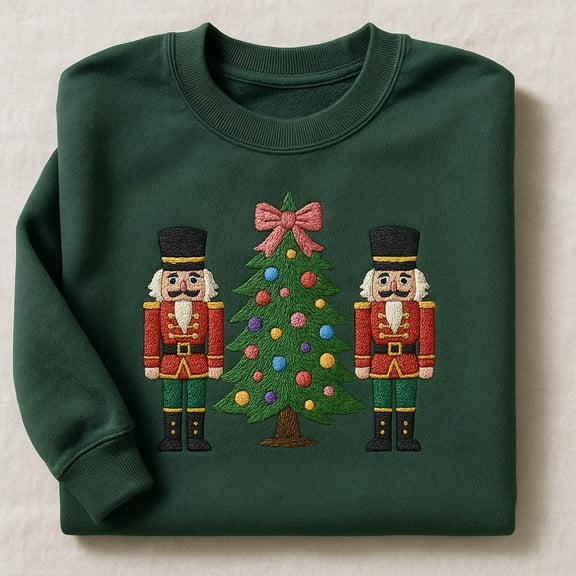 Nutcracker Embroidered Sweatshirt, Keepers of Holiday Cheer Shirt, Christmas Tree Crewneck, Holiday Ballet Gift, Xmas Toy Soldier