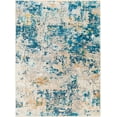 thumbnail image 2 of Mark&Day Washable Rugs, 6x9 Ulen Modern Teal Area Rug, Blue Beige Orange Carpet for Living Room, Bedroom or Kitchen (6'7" x 9', Machine Washable), 2 of 2