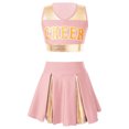 thumbnail image 3 of Conjunto de baile de animadoras para niñas, uniforme escolar de animadoras, disfraz de cosplay, atuendo completo con bolas de flores, 3 of 5