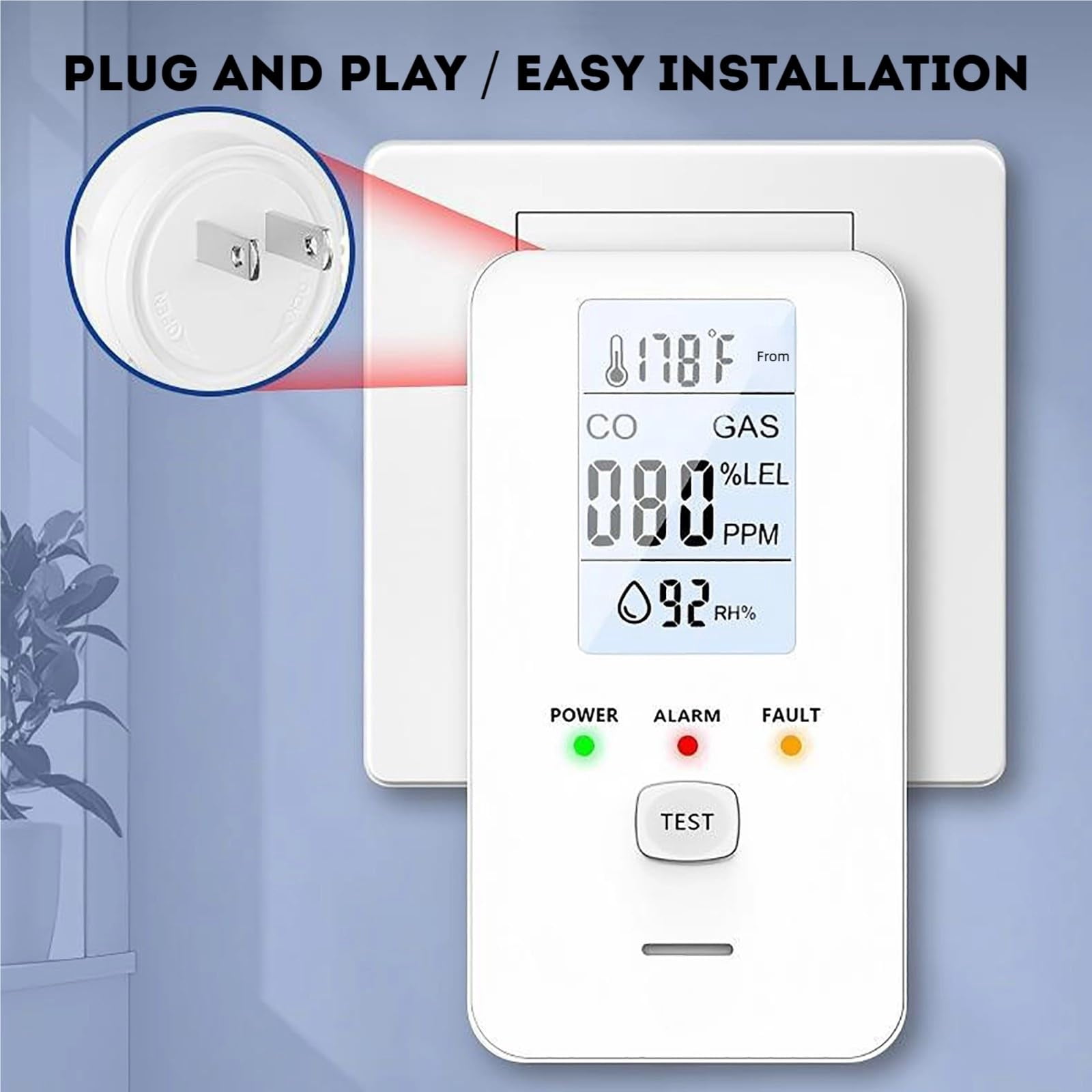 Steadfast Haven Pro Detector, 2026 New 4-in-1 Plug in Detector with HD Digital Display, for Home, Kitchens, Hotel
