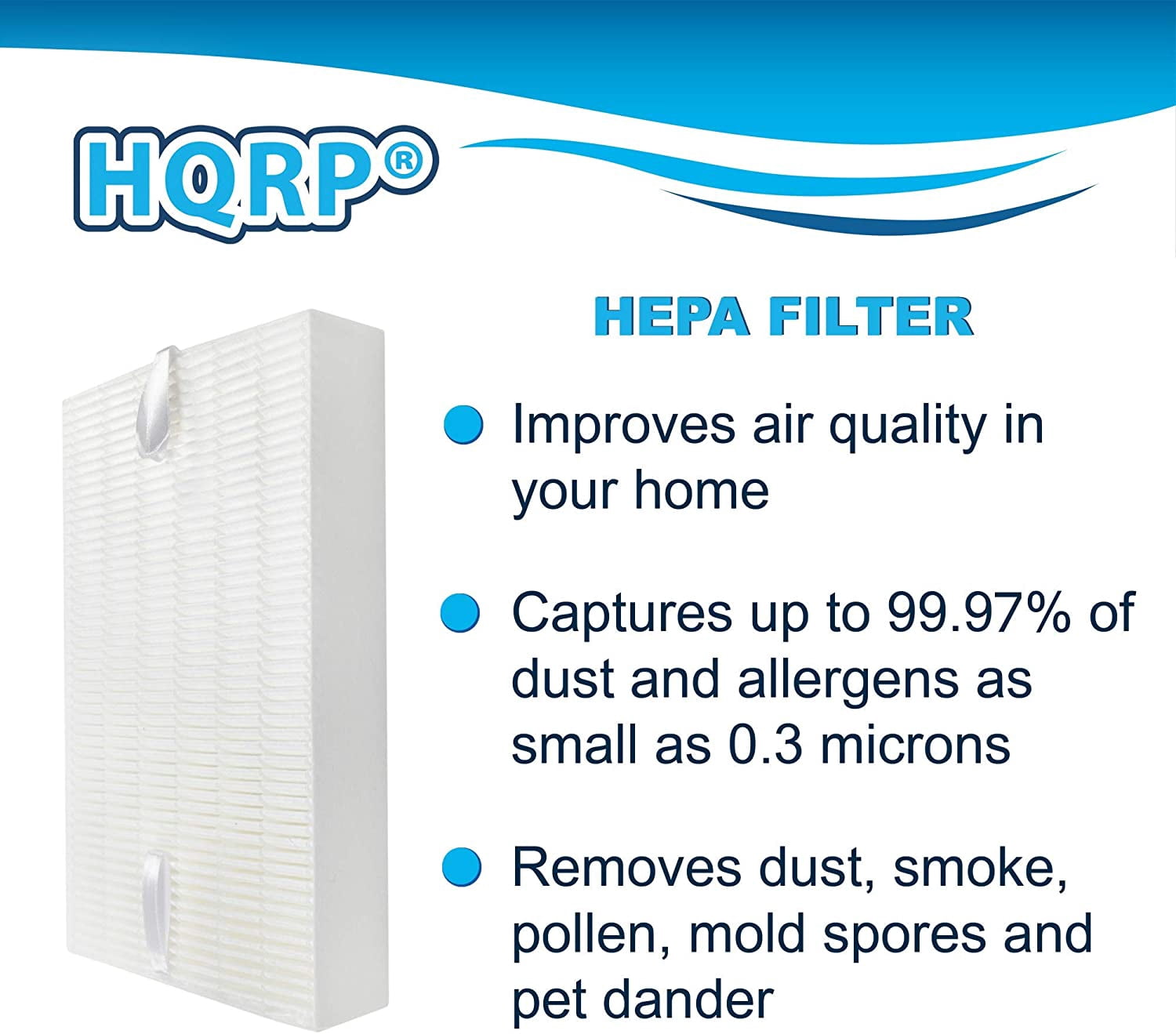HQRP 2-Pack HEPA Filter Compatible with Honeywell Filter R HRF-R3 HRF-R2 HRF-R1 Replacement fits HPA090 HPA100 HPA200 HPA250 HPA300 HPA-090 HPA-100 HPA-200 HPA-250 HPA-300 models