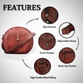 thumbnail image 5 of Madosh, Women's  Round Crossbody Bag Genuine Leather Handbag Ladies Sling Bag Brown Purse, 5 of 6
