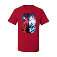 thumbnail image 2 of Artic Wolf Light Dark Good Bad Moon | Mens Animal Lover Graphic T-Shirt, Red, 2XL, 2 of 4