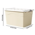 thumbnail image 3 of D Thickened Storage Box With Wheels Large Capacity Home Organization Box For Toys Clothes And Quilt Beige Plastic Durable And Portable 18.5 X 13.7 X 10.2 Inches 1.10 Lb, 3 of 7