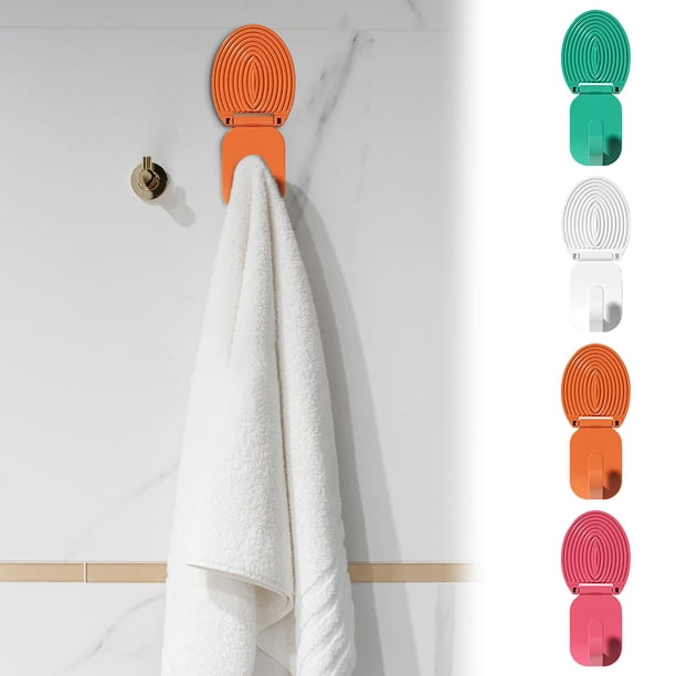 Ganchos de pared resistentes | Ganchos adhesivos plegables sin taladro ni marcas para cocina, baño y oficina | Adhesión potente | Ahorro de espacio | Soporta toallas, batas, sombreros, llaves | Uso