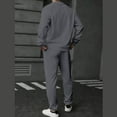 thumbnail image 5 of Mifsaly Mens Sweatsuits 2 Piece Set Vintage Jacquard Workout Matching Loungewear Lapel Long Sleeve Pullover Sweatshirt Drawstring Straight Leg Joggers with Pockets Fall Winter Casual Outfits, 5 of 6