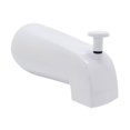 thumbnail image 2 of Westbrass CO531-50 5-1/4" Front Diverter Tub Spout with Tip-Toe Drain and 2-Hole Overflow Trim, Powder Coat White, 2 of 10