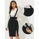 thumbnail image 2 of Allegra K Falda de cintura alta con tirantes ajustables para mujer Negro XS, 2 of 5
