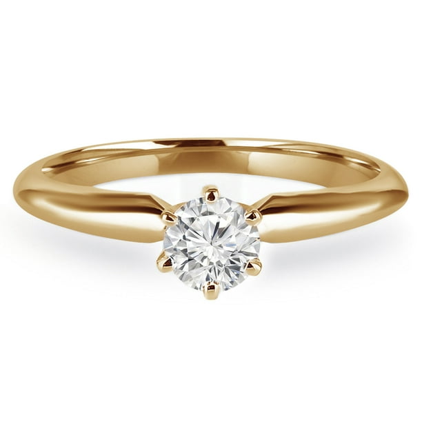 Round diamond solitaire engagement ring 14k walmart deals