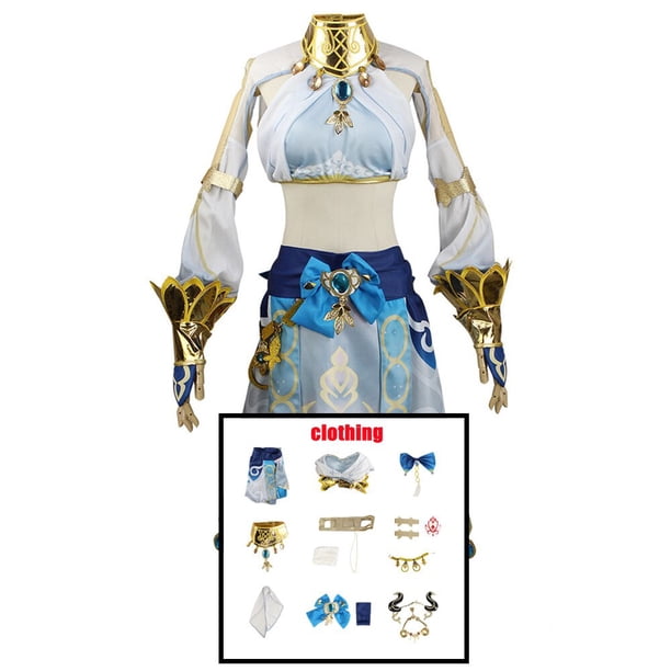Disfraz de Genshin Impact Nilou Sumeru Hydro, conjunto completo de sombreros, vestido de tatuaje, trajes para cómic, ropa de Anime para Halloween