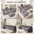 thumbnail image 6 of Bigsyy 3 - Seat Sectional Sofa Couch, Comfy Cloud Style, Deep Seat, Sleeper Function with Throw Pillows. Ideal for Adult - Occupied Living Rooms, Modern Design, Slate, 6 of 9