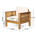 thumbnail image 2 of Michelle Acacia Wood Outdoor Club Chairs with Cushions, Teak, Cream, 2 of 7