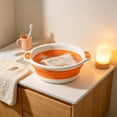 thumbnail image 5 of Portable Foldable Washbasin Large - Compressible Travel Basin for Home Bathroom Kitchen, Plastic, Collapsible Sink Tub, 11.81x3.74in, 5 of 7
