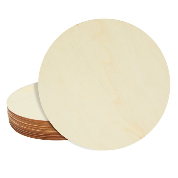 10 Pack Unfinished Circle Wood Round Wooden Discs Board 8 Inch Cutouts For Painting Crafts Blank Sign Decor Walmart Com